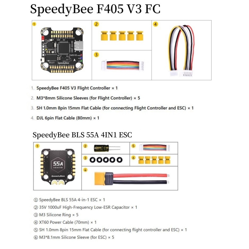 SpeedyBee F4 F405 V4 55A BLS 3 - огляд і ціна Speedybee F405 V4 Bls 55A Stack